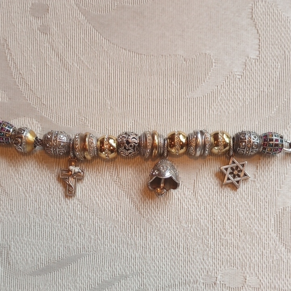 Brighton Silver and Gold Charm Bracelet - Picture 2 of 10